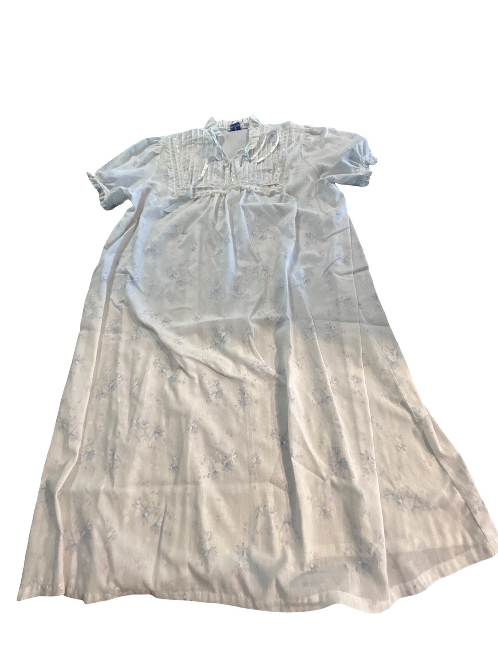 Vintage Lewis Frimel Floral Lace Prairie Nightgown Medium Grandmacore Cottagecor